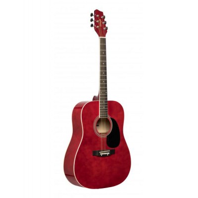 Stagg Dreadnought Ac.gt.-red