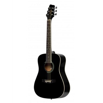 Stagg Sa20d 3/4 Lh-bk Dreadnought 3/4 Noire Gaucher