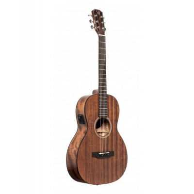JN GUITARS PARLOR ELECTRO-ACOUSTIC GUITAR WITH SOLID MAHOGANY TOP, DOVERN SERIES