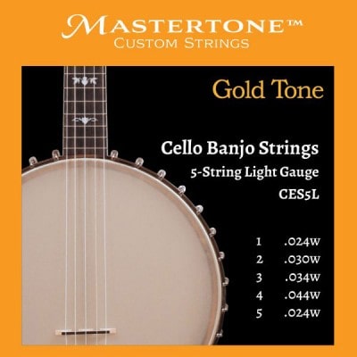 Gold Tone Cordes à Tirant Léger Pour Banjo Violoncelle à 5 Cordes