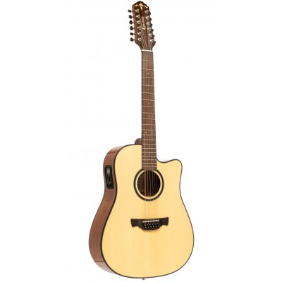 Able Series 600, Cutaway Dreadnought Electric-Acoustic Guitar With Solid Spruce Top, 12 Strings