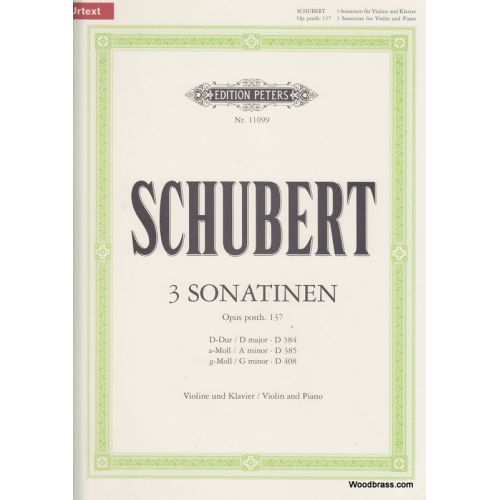 SCHUBERT FRANZ - 3 SONATINAS - VIOLIN AND PIANO