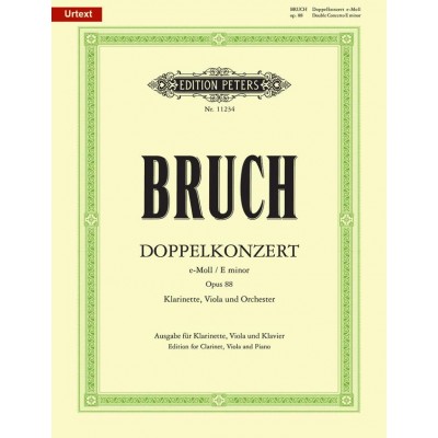 EDITION PETERS Bruch Max - Double Concerto Op.88 - Clarinette, Alto & Piano