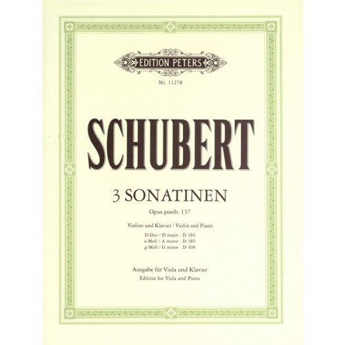 SCHUBERT FRANZ - THREE SONATINAS, OP.POST 137 - VIOLA AND PIANO