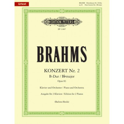 BRAHMS JOHANNES - KONZERT FUR KLAVIER UND ORCHESTER IN B-DUR OP.83 - 2 PIANOS