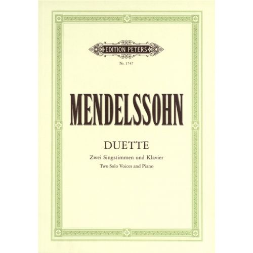 EDITION PETERS MENDELSSOHN FELIX - 19 DUETS - VOICES AND PIANO (PAR 10 MINIMUM)