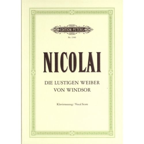 NICOLAI OTTO - THE MERRY WIVES OF WINDSOR - VOICE AND PIANO (PER 10 MINIMUM)