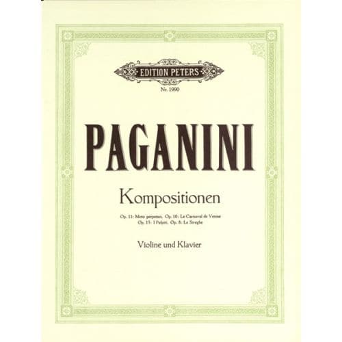 EDITION PETERS PAGANINI NICOLO - SELECTED COMPOSITIONS - VIOLIN AND PIANO