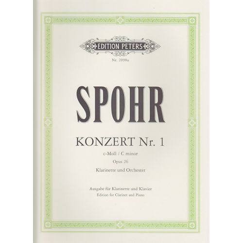 SPOHR LOUIS - CONCERTO N°1 OP.26 EN DO MINEUR - CLARINETTE