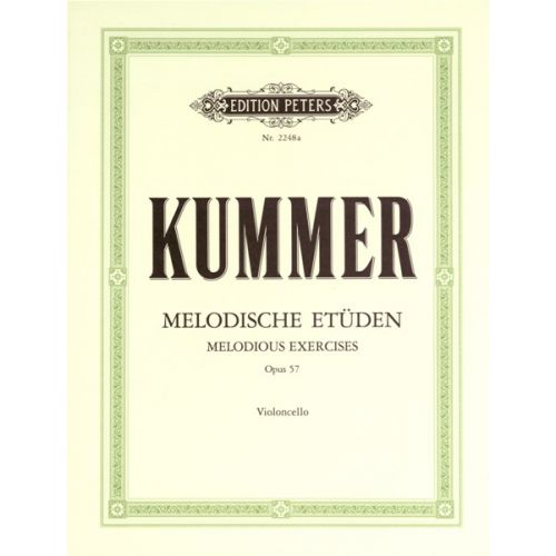 EDITION PETERS KUMMER FRIEDRICH AUGUST - 10 MELODIOUS EXERCISES OP.57 - CELLO