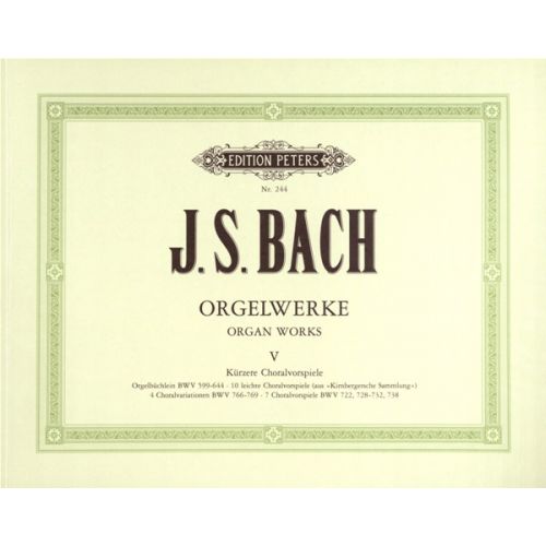 EDITION PETERS Johann Sebastian - Complete Organ Works In 9 Volumes, Vol.5 - Organ