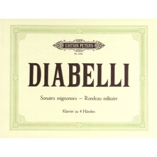 DIABELLI ANTON - 2 SHORT SONATAS IN C, G OP.150 RONDO MILITAIRE IN D - PIANO 4 HANDS