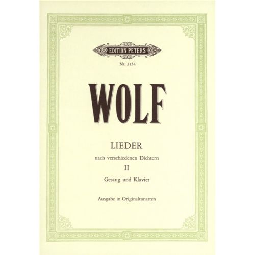 WOLF HUGO - VARIOUS POETS (BYRON, HEINE, SHAKESPEARE ETC.) VOL.2 - VOICE AND PIANO (PER 10 MINIMUM)