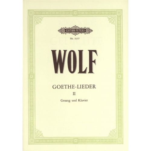WOLF HUGO - GOETHE-LIEDER: 51 SONGS VOL.2 - VOICE AND PIANO (PER 10 MINIMUM)