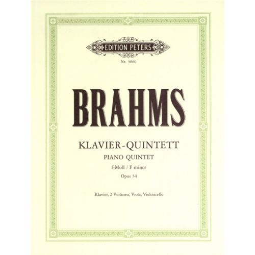 BRAHMS JOHANNES - PIANO QUINTET IN F MINOR OP.34 - PIANO QUINTETS
