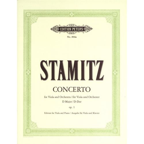 EDITION PETERS Stamitz Carl - Concerto In D Op.1 - Viola And Piano