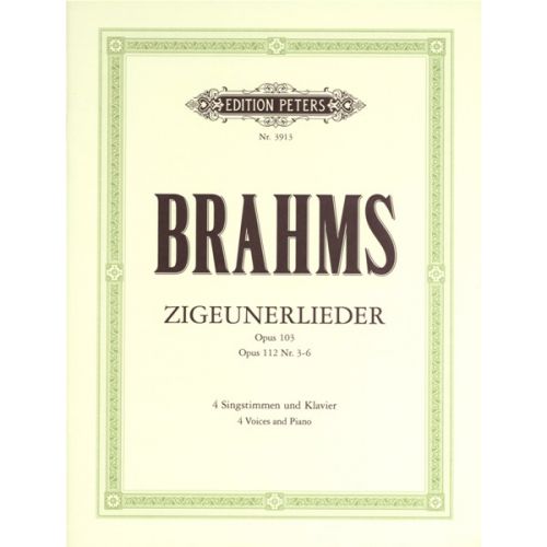 EDITION PETERS BRAHMS JOHANNES - ZIGEUNERLIEDER OP.103/112 - VOCAL SCORE (PER 10 MINIMUM)