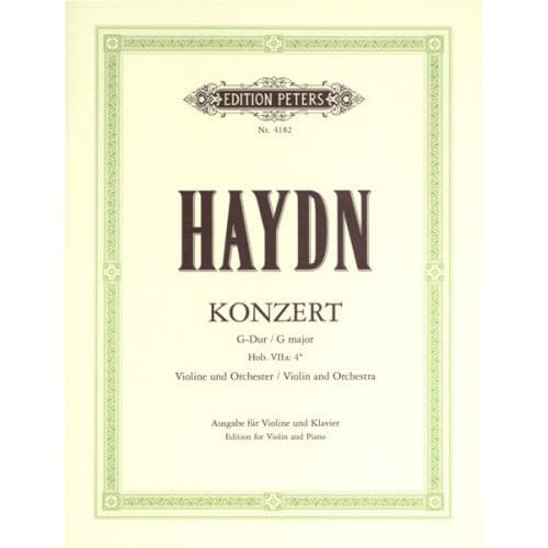 EDITION PETERS HAYDN JOSEPH - CONCERTO NO.2 IN G HOB.VIIA/4 - VIOLIN AND PIANO