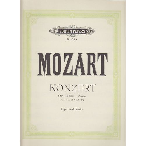 EDITION PETERS MOZART W. A - KONZERT B DUR N°1 OP.96 KV 191
