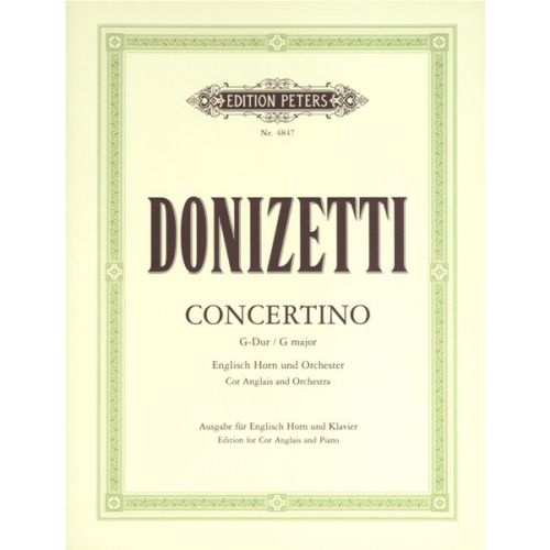 EDITION PETERS Donizetti Gaetano - Concertino - Cor Anglais