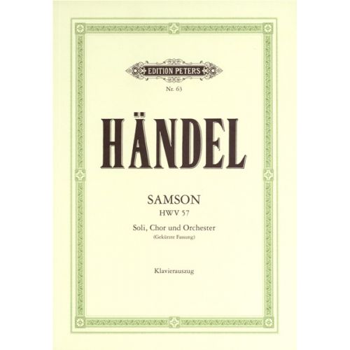 EDITION PETERS HANDEL GEORGE FRIDERIC - SAMSON - VOCAL SCORE (PAR 10 MINIMUM)