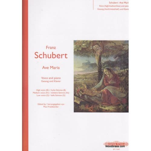 SCHUBERT FRANZ - AVE MARIA (HIGH VOICE: G MEDIUM VOICE: F LOW VOICE: D) - VOICE AND PIANO (PAR 10 