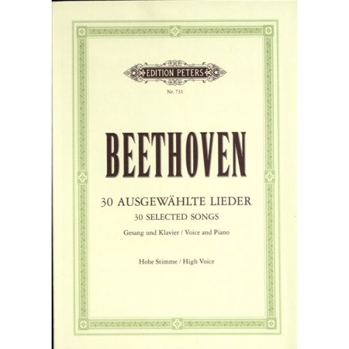 BEETHOVEN LUDWIG VAN - 30 SELECTED SONGS - VOICE AND PIANO (PAR 10 MINIMUM)