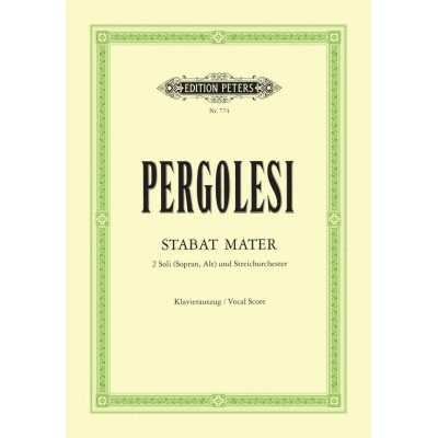 EDITION PETERS PERGOLESI GIOVANNI BATTISTA - STABAT MATER - MIXED CHOIR (PER 10 MINIMUM)