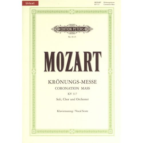 MOZART WOLFGANG AMADEUS - CORONATION MASS C K.317 - VOCAL SCORE (PAR 10 MINIMUM)