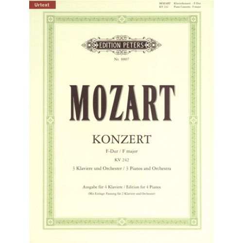 MOZART WOLFGANG AMADEUS - CONCERTO NO.7 IN F FOR 3 PIANOS K242 - PIANO (MULTIPLE)