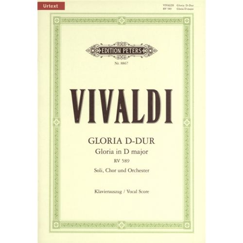 EDITION PETERS VIVALDI ANTONIO - GLORIA IN D RV 589 - MIXED CHOIR