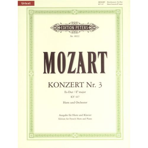 MOZART WOLFGANG AMADEUS - HORN CONCERTO NO.3 IN E FLAT K.447 - HORN AND PIANO