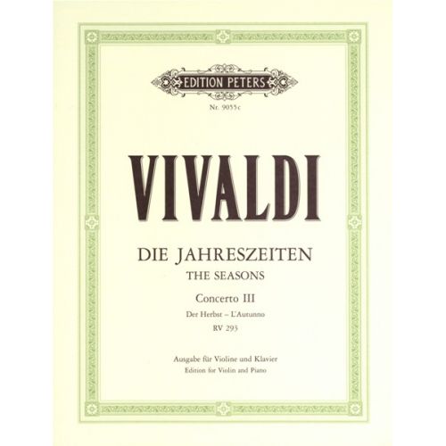 VIVALDI ANTONIO - THE FOUR SEASONS OP.8 NO.3 IN F 'AUTUMN' - VIOLIN AND PIANO
