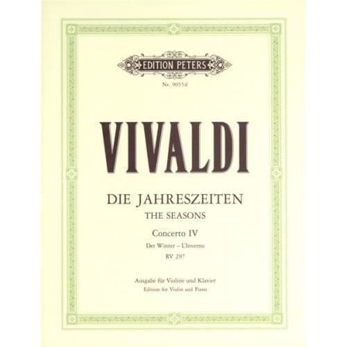 VIVALDI ANTONIO - THE FOUR SEASONS OP.8 NO.4 IN F MINOR 'WINTER' - VIOLIN AND PIANO