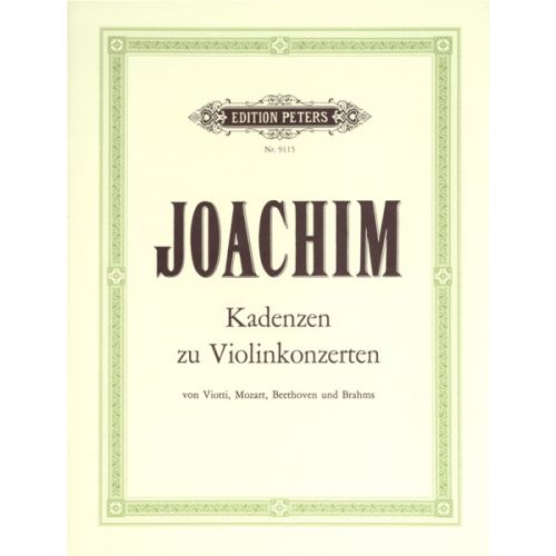 JOACHIM JOSEPH - CADENZAS - VIOLIN