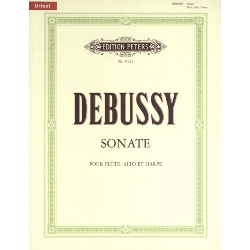 EDITION PETERS DEBUSSY CLAUDE - SONATA FOR VIOLA, FLUTE & HARP - VIOLA(S) AND OTHER INSTRUMENTS