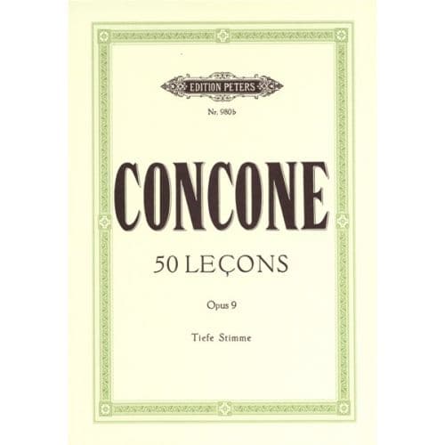 CONCONE GIUSEPPE - 50 LECONS OP 9 - LOW VOICE AND PIANO (PAR 10 MINIMUM)