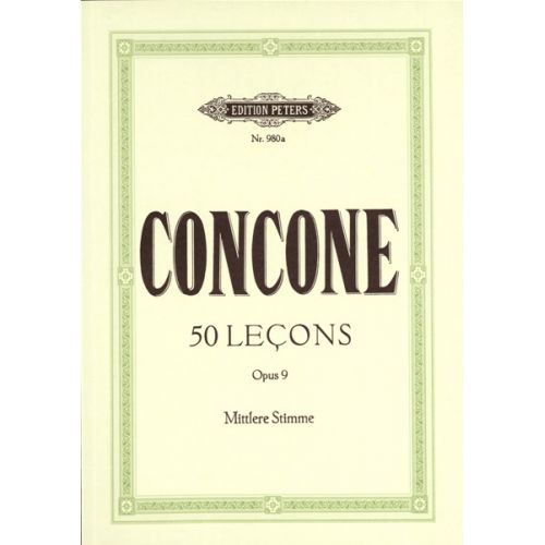 EDITION PETERS CONCONE GIUSEPPE - 50 LEÃ‡ONS OP.9 - VOCAL
