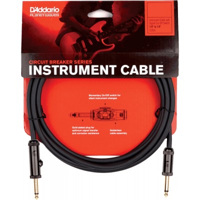 D'ADDARIO AND CO GUITAR JACK GOLD CIRCUIT BREAKER SERIE JACK / JACK WITH SWITCH 6M