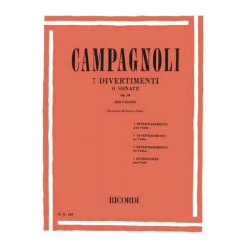 CAMPAGNOLI B. - 7 DIVERTIMENTI O SONATE OP.18 - VIOLON