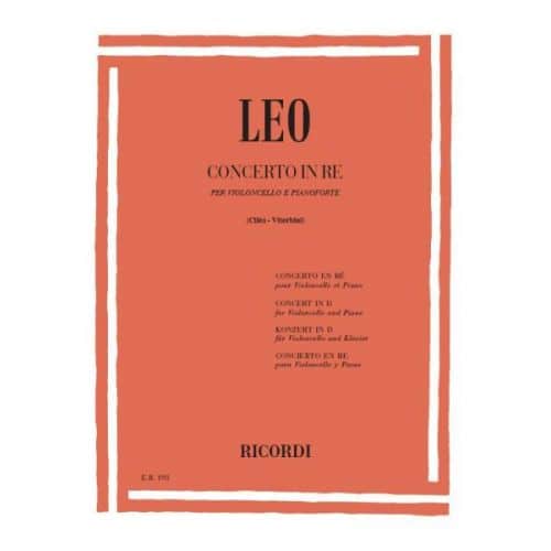 LEO L. - CONCERTO PER VIOLONCELLO IN RE - VIOLONCELLE ET PIANO