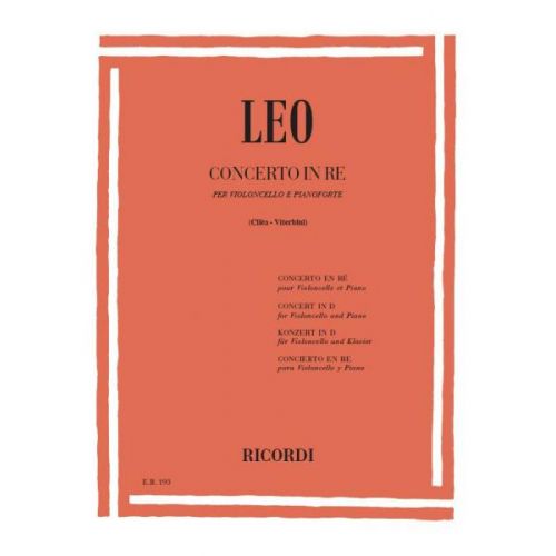 LEO L. - CONCERTO PER VIOLONCELLO IN RE - VIOLONCELLE ET PIANO