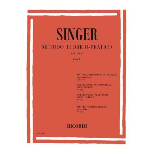RICORDI Singer S. - Metodo TEORICO-pratico - Parte V 20 Grandi Studi - Hautbois
