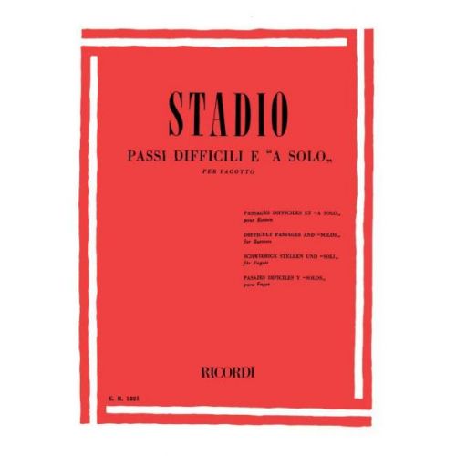 RICORDI STADIO C. - PASSI DIFFICILI E A SOLO - BASSON