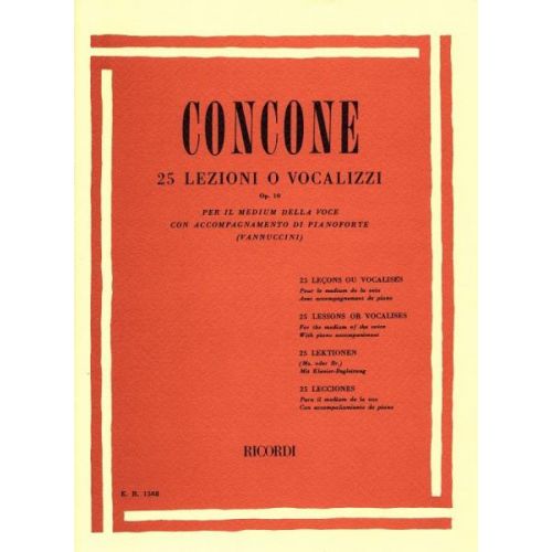 CONCONE G. - 25 LEZIONI O VOCALIZZI PER IL MEDIUM DELLA VOCE OP.10 - CHANT