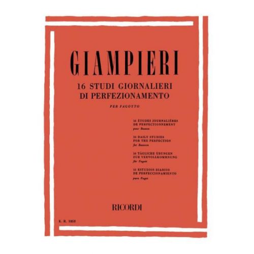RICORDI GIAMPIERI A. - 16 STUDI GIORNALIERI DI PERFEZIONAMENTO - BASSON