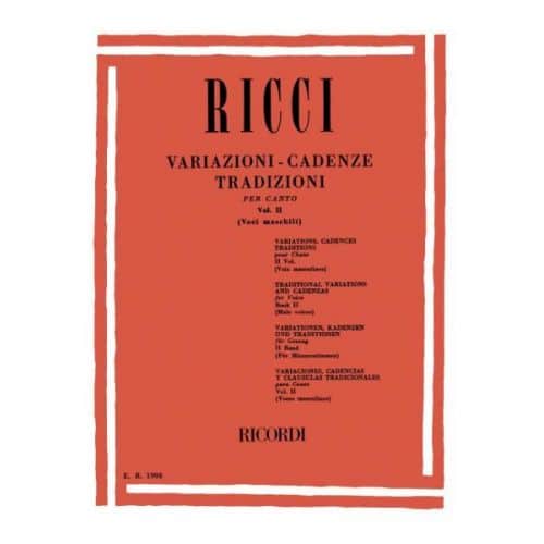 RICCI L. - VARIAZIONI-CADENZE TRADIZIONI PER CANTO VOL 2 - CHANT