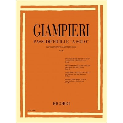 GIAMPIERI A. - PASSI DIFFICILI E 'A SOLO' VOL.2 - CLARINETTE