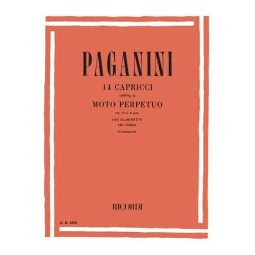 PAGANINI N. - 14 CAPRICCI (DALL'OP.1) E 'MOTO PERPETUO' OP.11 N.6 - CLARINETTE