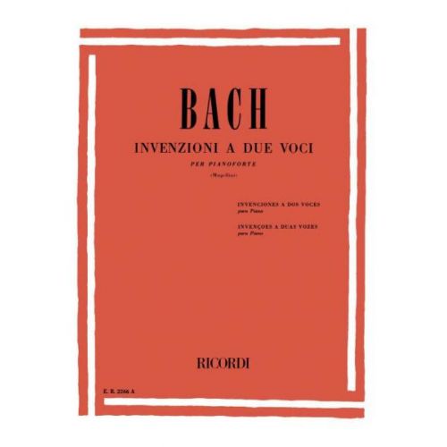 RICORDI BACH J.S. - INVENZIONI A 2 VOCI ANNOTATA - PIANO